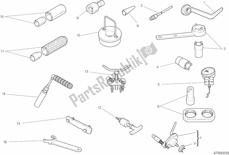 All parts for the 01a - Workshop Service Tools of the Ducati Multistrada 1200 S Pikes Peak Brasil 2015